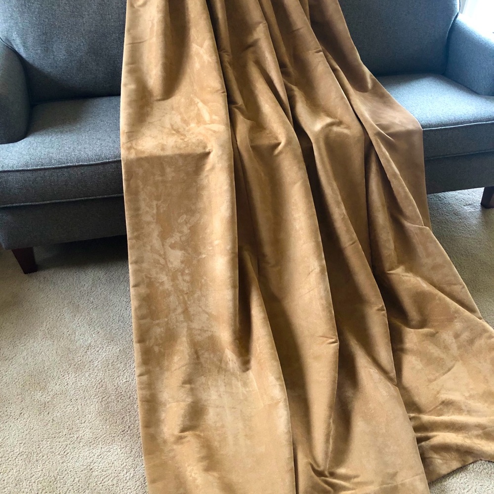 Soft brown suede-like Drapes